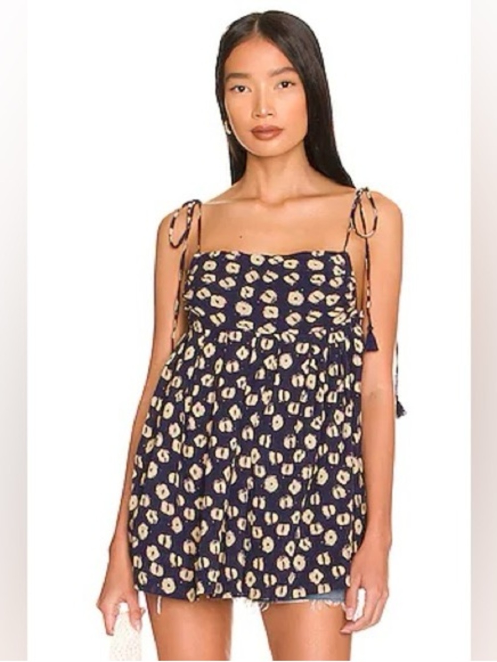 Free People Molly Sleeveless Cotton Tunic in Indigo Size XS